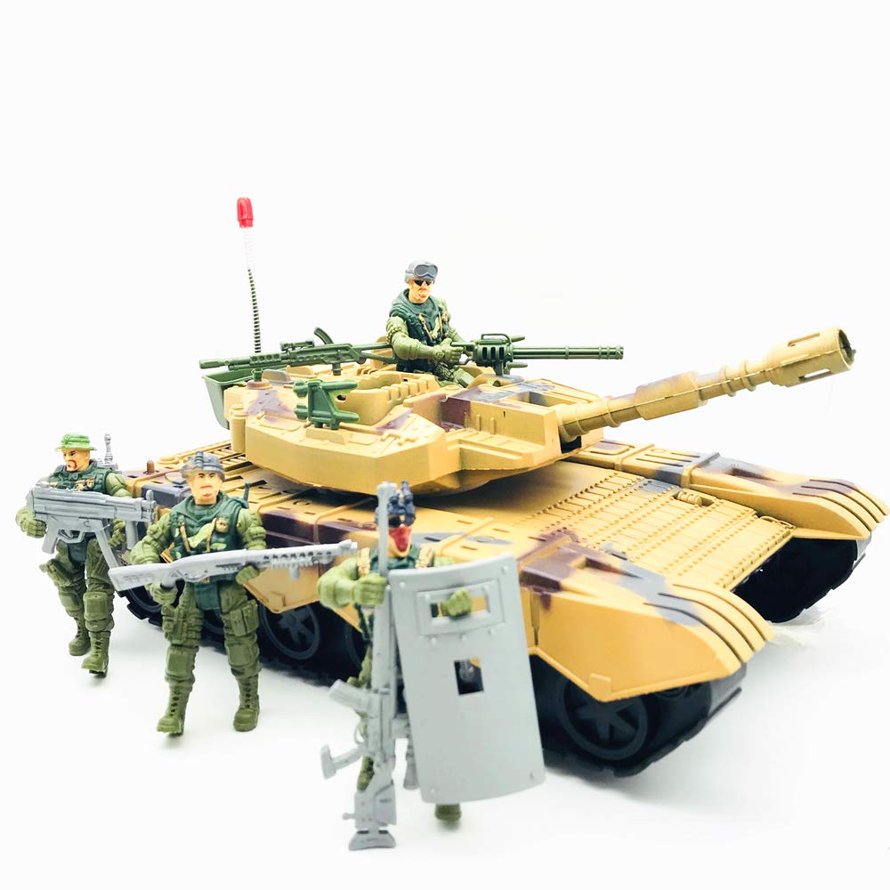 Fycooler advanced Force protective coveringed Military Tank- Vehicle Playset with Action Figure and Realistic Accessories Military Toy Set for Kids Indoor Outdoor Play Birthday Gift