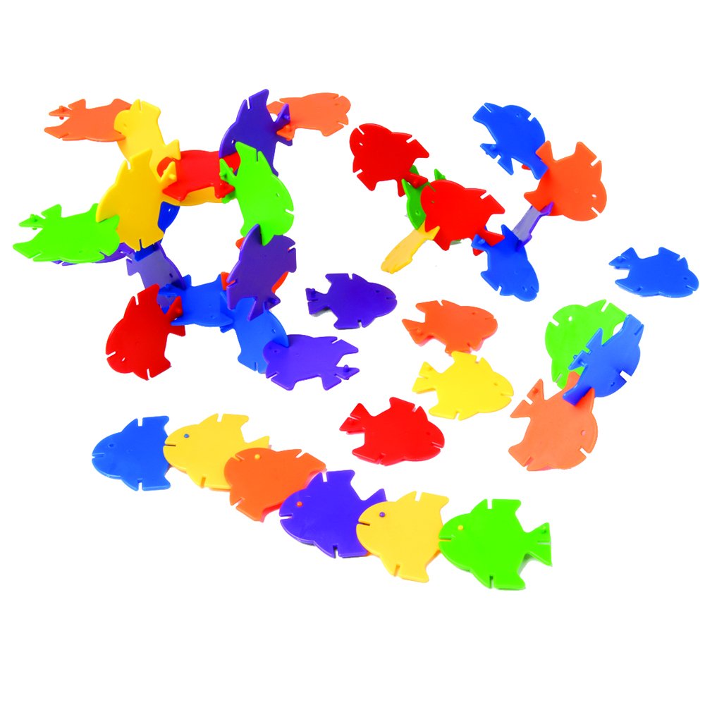 Constructive Playthings Linking Fish Building Toys, 240-Piece Playset ...