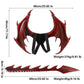 Crtepst Dragon Costume For Kids Boys Girls, Dragon Wing Tail Mask Set,Halloween Dinosaur Cosplay Set For Child (Black)