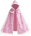 Purfeel Girls Elsa Cape Kids Warm Hooded Cloak Dress Up Princess Cape M 3-6Years