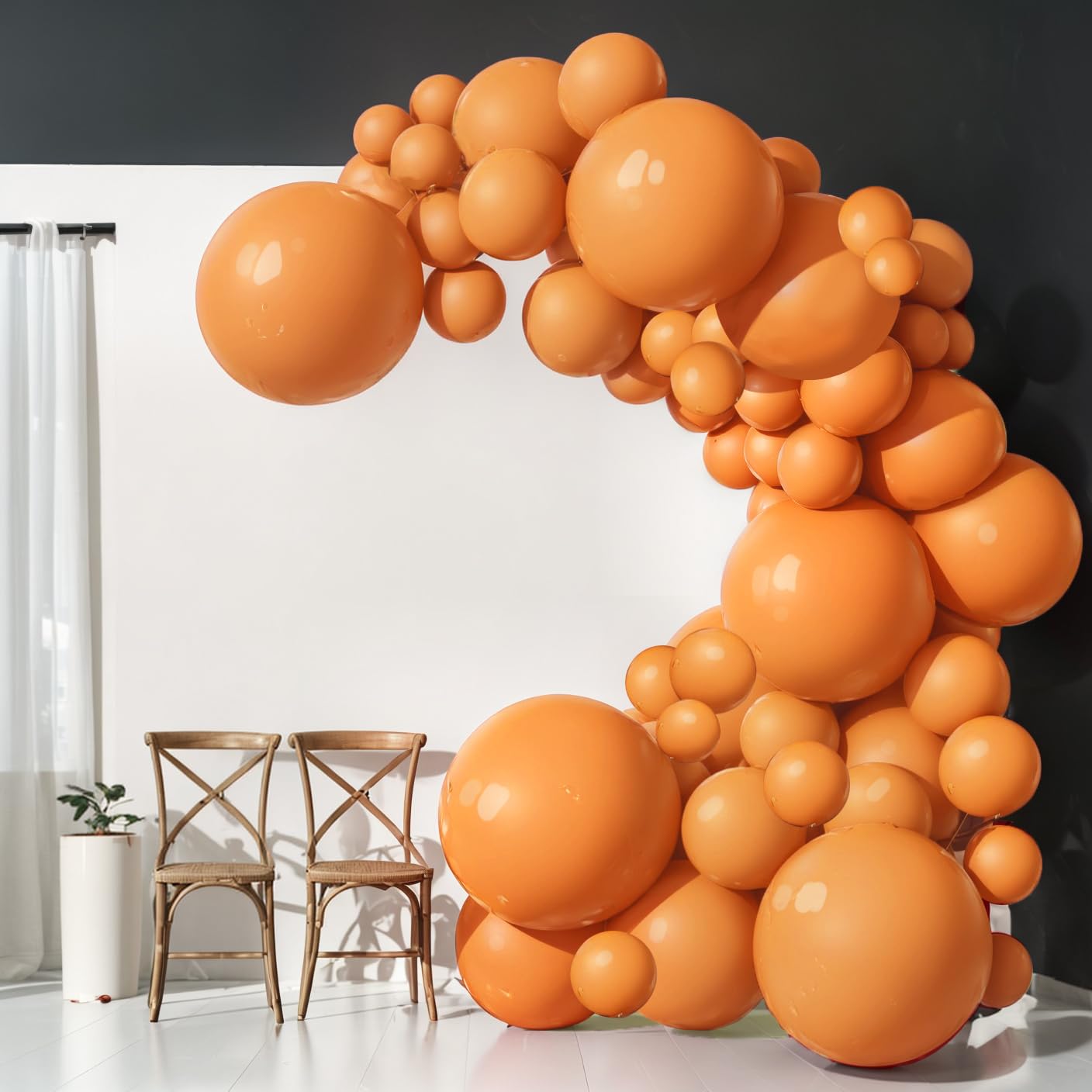 Moxmay 102 Pieces Orange Balloons 18In 12In 10In 5In Different Sizes Party Balloon Kit For Birthday Halloween Christmas Wedding