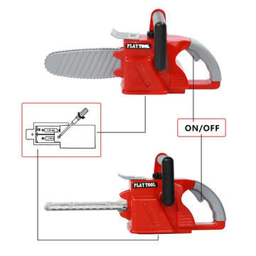 Sistracia Toy Hedge Trimmer And Toy Chainsaw For Kids, Outside Kids Chainsaw Toy With Rotating Chain And Realistic Sounds, Outdo