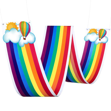 Blulu Rainbow Ceiling Decorations - 2 Pcs Rainbow Ceiling Garland Banner Hanging Bunting For Birthday Party, Classroom, Daycare & Nursery