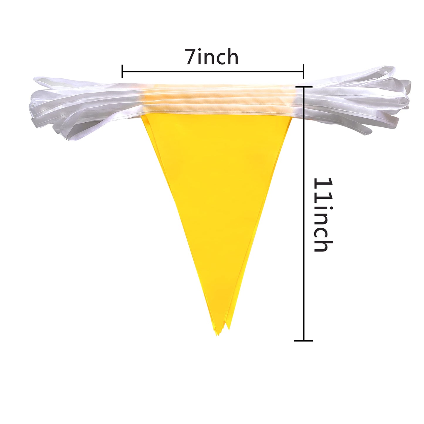 Consummate 100 Feet Yellow Pennant Banners Flags String Hanging Triangle Bunting Flags For Grand Opening,Kids Birthday,Party Dec