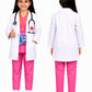 Rudra Fancy Dress Doctor Coat & Surgeon Costume Set for Kids Boys & Girls | White Lab Coat with Surgical Cap, Mask & Medical Acc