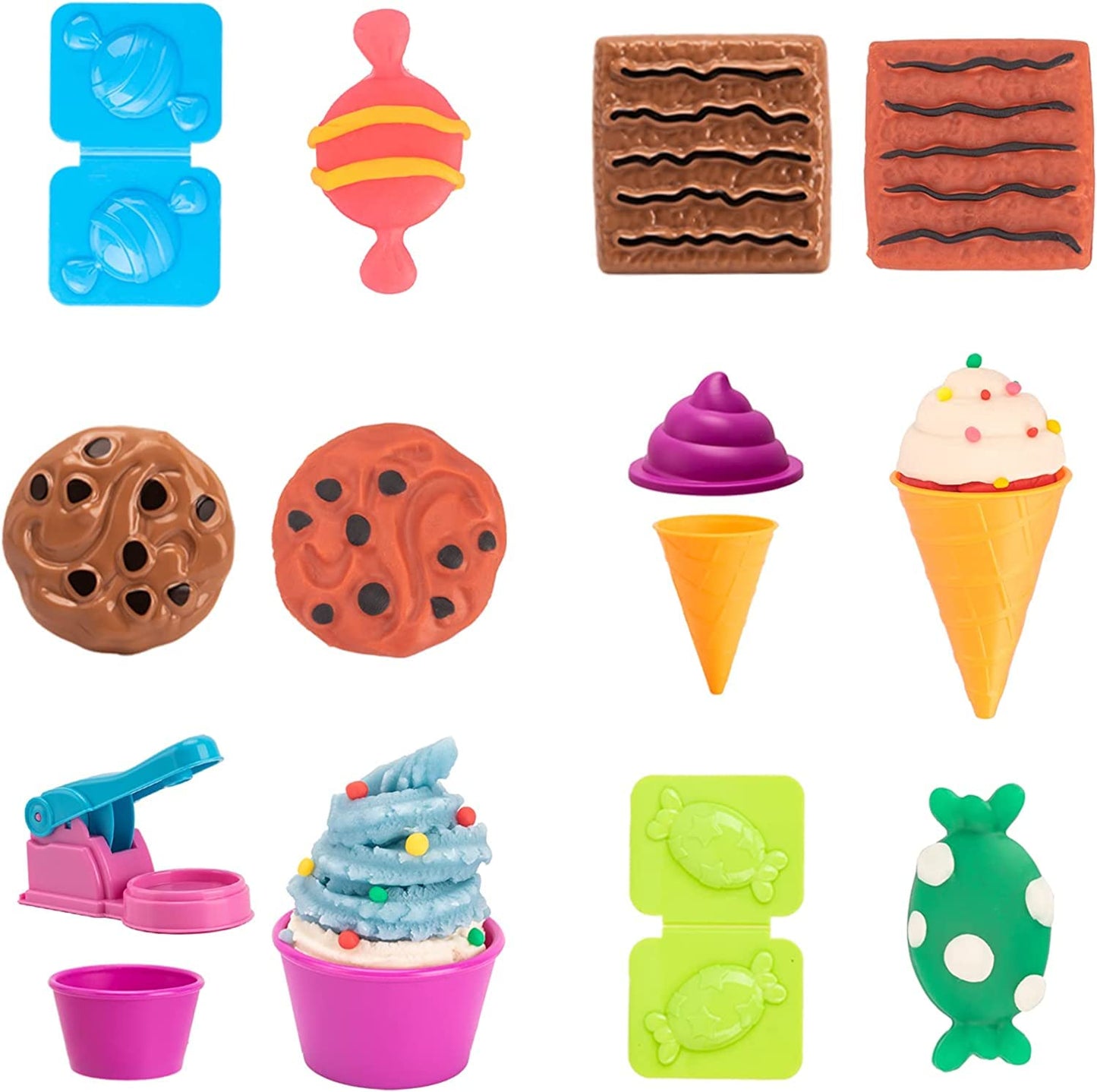 Dough Tools For Kids, 40Pcs Dough Kitchen Creations Set Includes Accessories Molds Scissors Rolling Pin With Storage Bag, Party Pack Dough Toys For Kids Toddlers Boys Girls