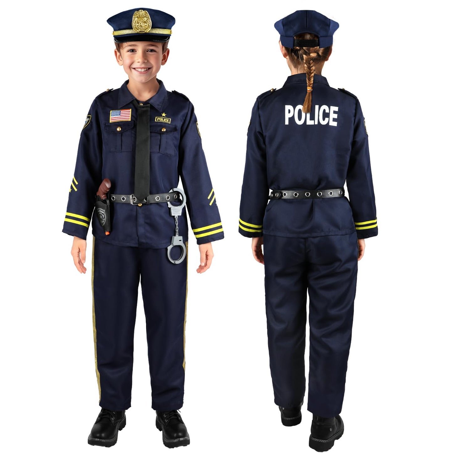 Giftinbox Police Costume For Kids, Kids Police Officer Costume For Boys Girls With Accessories, Halloween Costumes For Kids