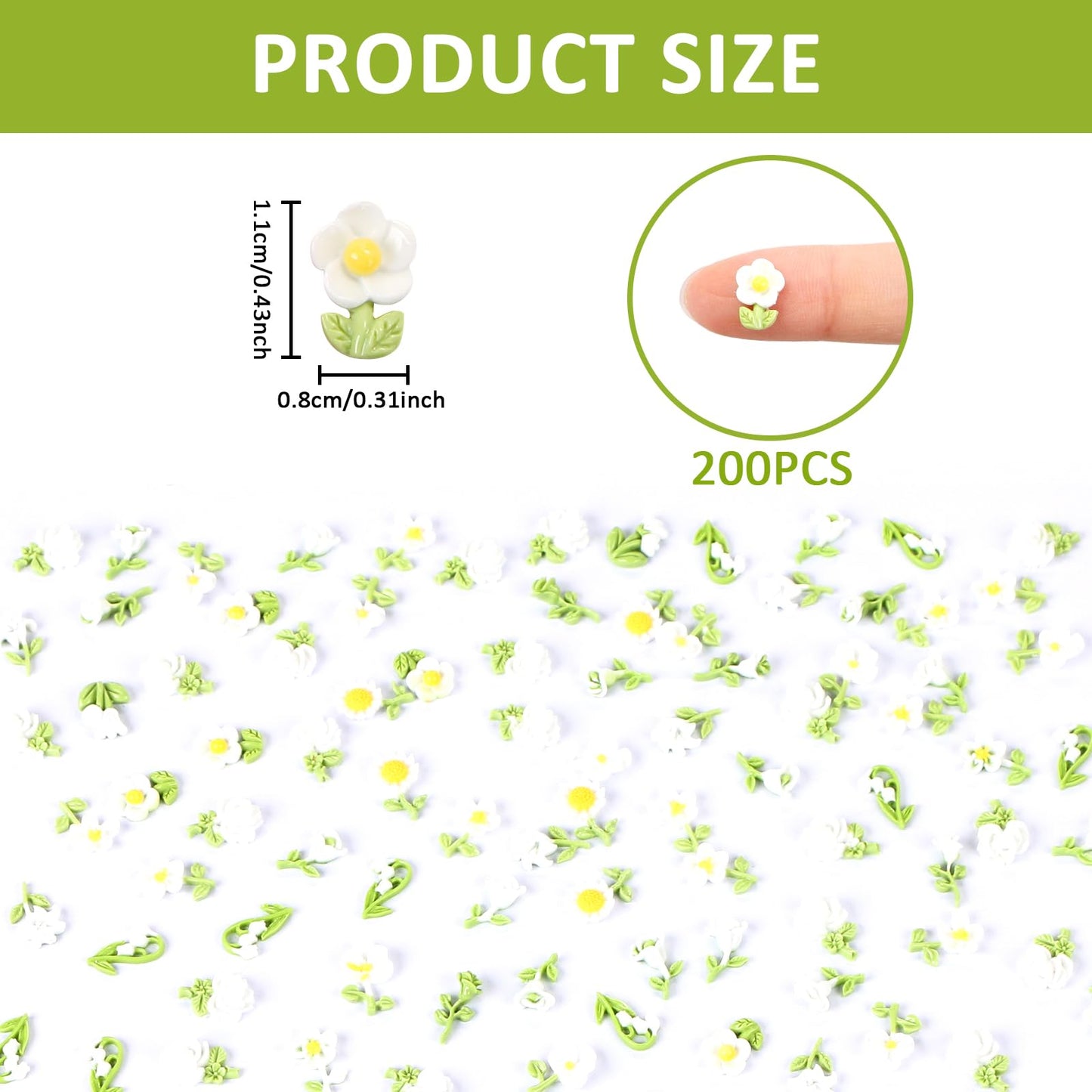 100 Pieces Tiny Green Flowers For Dollhouse Miniatures Resin Flowers For Crafts Tiny Things For Fairy Garden Micro Landscaping D