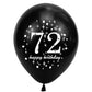 Shuntai 72Nd Birthday Balloon Gold And Black 72Nd Birthday Decorations For Men Women Latex Confetti Balloons 72 Year Old Theme B