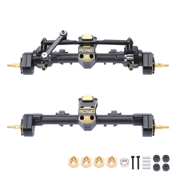 Rcawd Scx24 Upgrades Front Portal Rear Axle Housing & Brass Third Member Housing& Brass Steer Hub Carrier & Portal Gear Housing