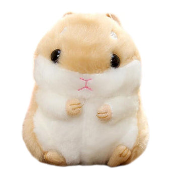 Cuddly Hamster Soft Stuffed Animals Cushion Toy Doll, 4' /10Cm Mouse Plushie Toys Best Birthday Gifts For The Children Kids Baby Toys (Khaki)