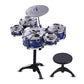Excluzo Children Kids Jazz Drum Set Kit Musical Educational Instrument Toy 5 Drums + 1 Cymbal Wi Small Stool Drum Sti S For Boys
