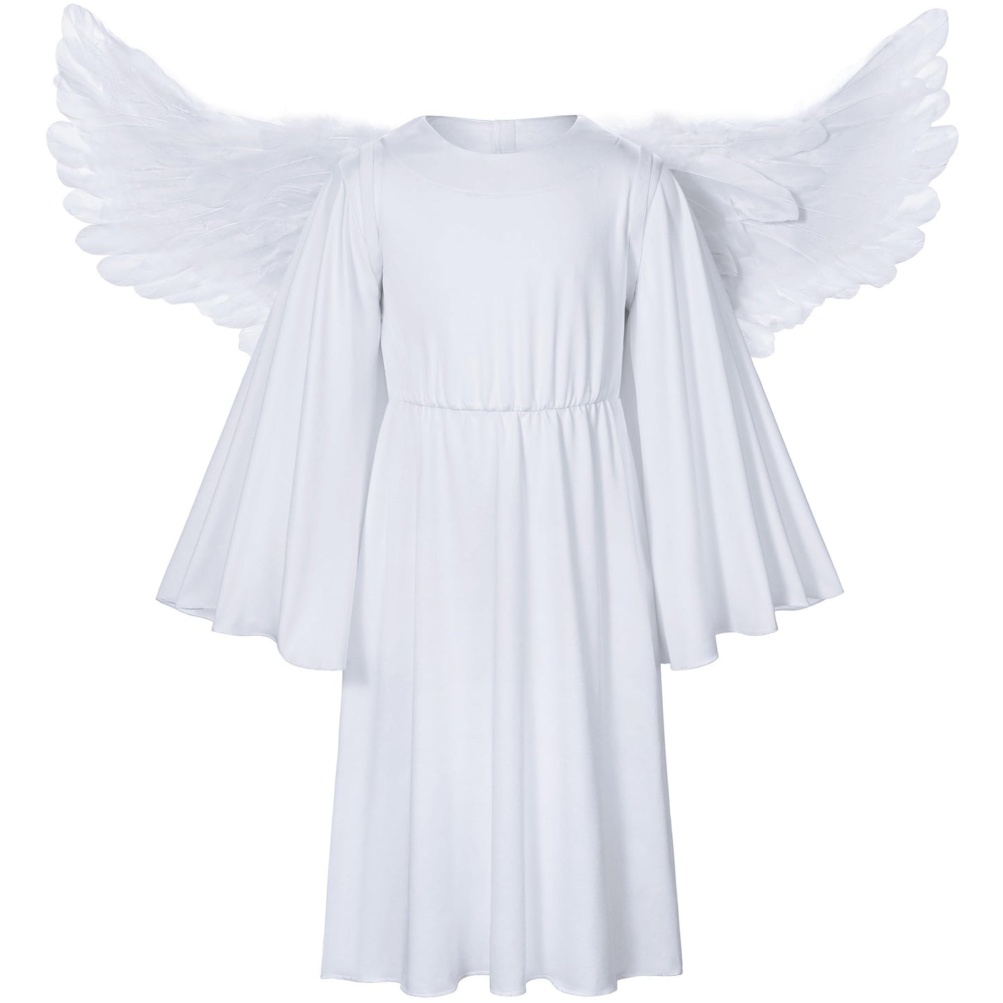 Irtysh Kids Angel Costume With Angel Feather Wings Headband Wand Set For Girl'S Halloween Birthday Cosplay(4-5Years)