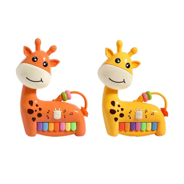Crackles Giraffe Musical Piano Toy  LightUp Animal Piano for Toddlers with Music, Sounds, Nursery Rhymes, Beads & Lights | Cut