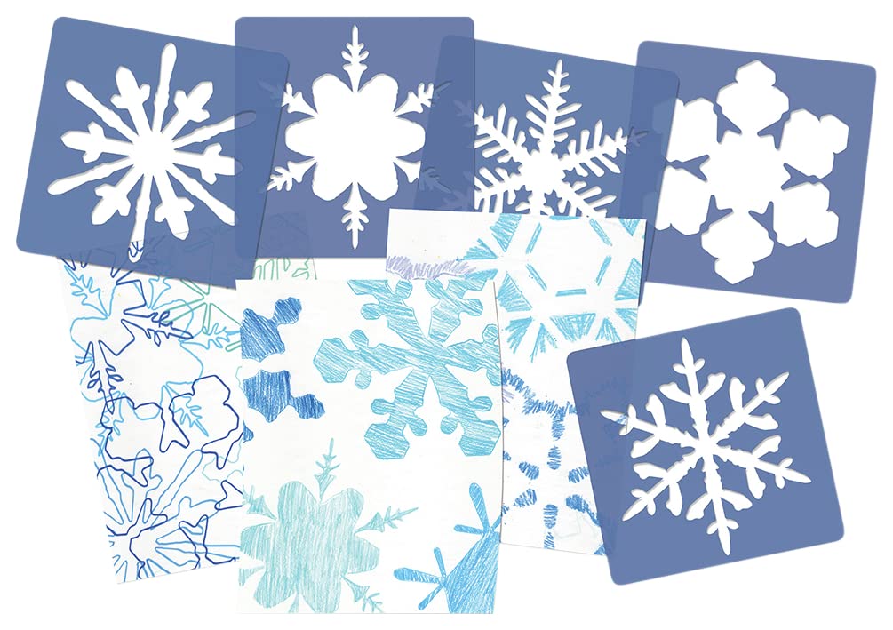 Roylco 1434845 Super Snowflake Stencil, 8 Size