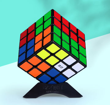 Amaza 4X4 Speed Cube Qiyi Toys 4X4X4 Magic Speed Cube Puzzles Black Games Toy For Kids And Adults