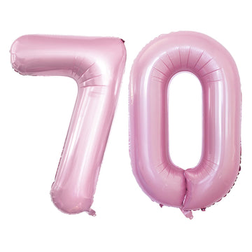 Goer Number 70 Balloons For 70Th Birthday Party Decorations,42 Inch Jumbo Foil Helium Balloons For 70Th Anniversary (Light Pink)