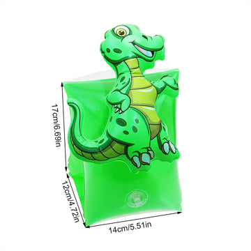 PENTA ANGEL Swim Arm Floats - Inflatable Cartoon Dinosaur Arm Bands for Kids, PVC, Multicolor, 2Pcs, Perfect for Summer Pool Parties