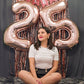 25 Balloon Number, Rose Gold Number 25Th Birthday Balloons 40 Inch, 25 Or 52 Years Old Rose Gold Birthday Decorations For Men Wo