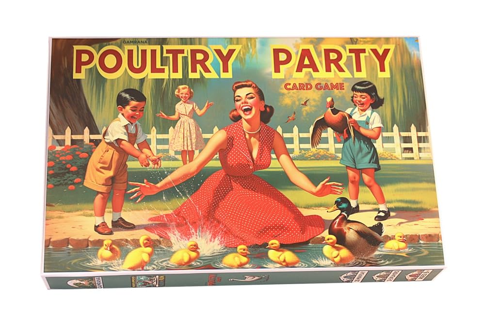 Gamrana Poultry Party Game - Strategy for 2-5 Players, Ages 8+, Gray Green, Model POPA1, Cardstock Material