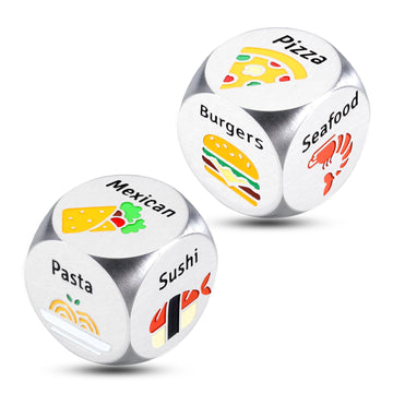 2PCS Food Dice for Couple 11th Anniversary Steel Gifts 50th 25th Anniversary Day Gifts for Couple Couple Games for Date Night We