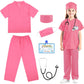 Riorand Doctor Costume For Kids,Toddler Nurse Scrubs With Accessories Christmas Dress Up Cosplay For Boys Girls 3-11Years
