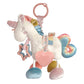 Itzy Ritzy Link & Love Toy For Stroller, Car Seat Or Activity Gym, Features Textured Ribbons, Crinkle Sounds, Clinking Rings & Silicone Teether, Unicorn, 0.29 Lb