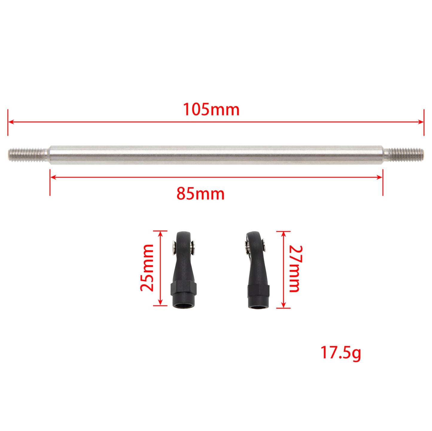 Meus Racing 1/10 Links Steel Chassis Links Kit For Traxxas Trx4 Axial Scx10 Tamiya Cco1 Redcat Gen8 1/10 Rc Crawler (105Mm)