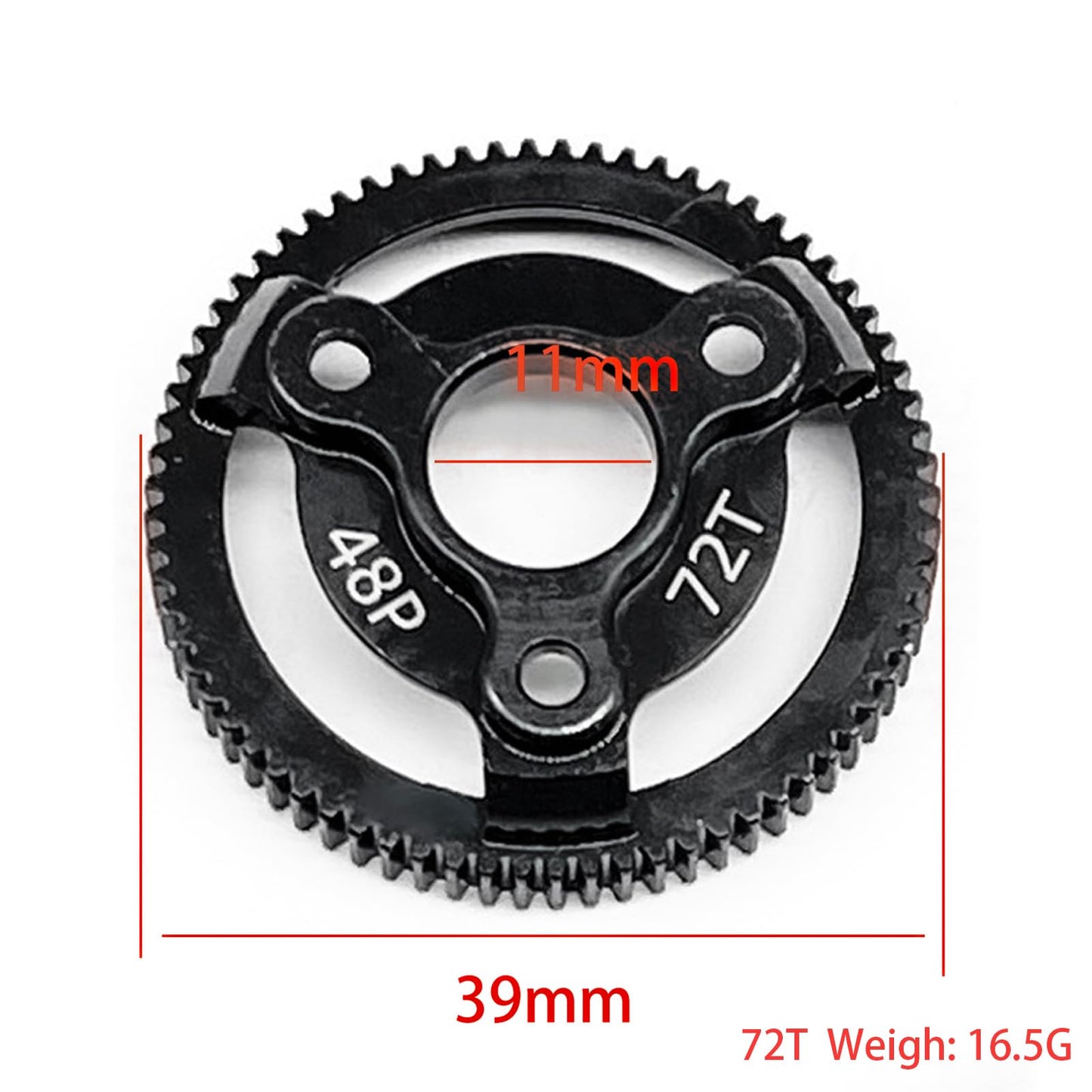 Rc 48P 72T Spur Gear Hardened Steel Spur Gear Upgrades Part For Traxxas 1/10 Slash Stampede Rustler Bandit 2Wd Vxl Xl-5 F-150 Sv