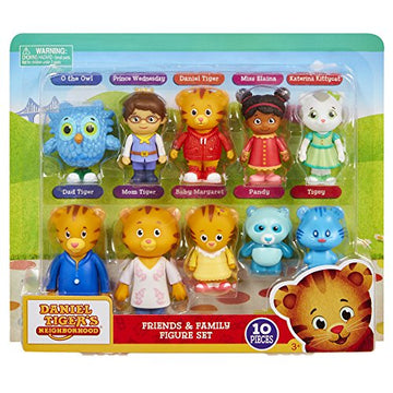 Daniel Tiger'S Neighborhood Friends & Family Figure Set (10 Pack) Includes: Daniel, Friends, Dad & Mom Tiger, Tigey & Exclusive Figure Pandy [Amazon Exclusive]