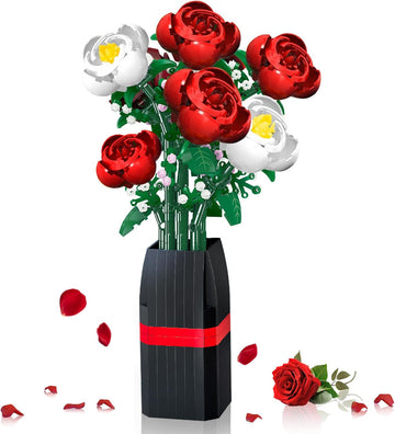 Wideland Flower Bouquet Building Set, Flower Plants For Botanical Collection, Flowers Building Setfor Adults Girls Ages 6+, Roma