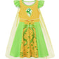 Wonderbabe Frog Princess Costume For Girls Princess Dress Halloween Fancy Party Dress Princess Dress Up Clothes For Kids Size 2-