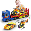 ANJARU 25'' Rescue Tow Truck with Racing Car and Helicopter for Toddlers Lights & Sounds Birthday Gift for 3-6 Years Boys and Gi