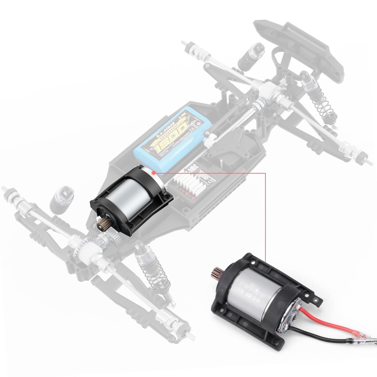 Haiboxing 1/12Th Scale Rc Cars Spare Parts, Remote Control Truck Brushed Motor 390 With Motor Pinion Apply To 903&905 (90125&901