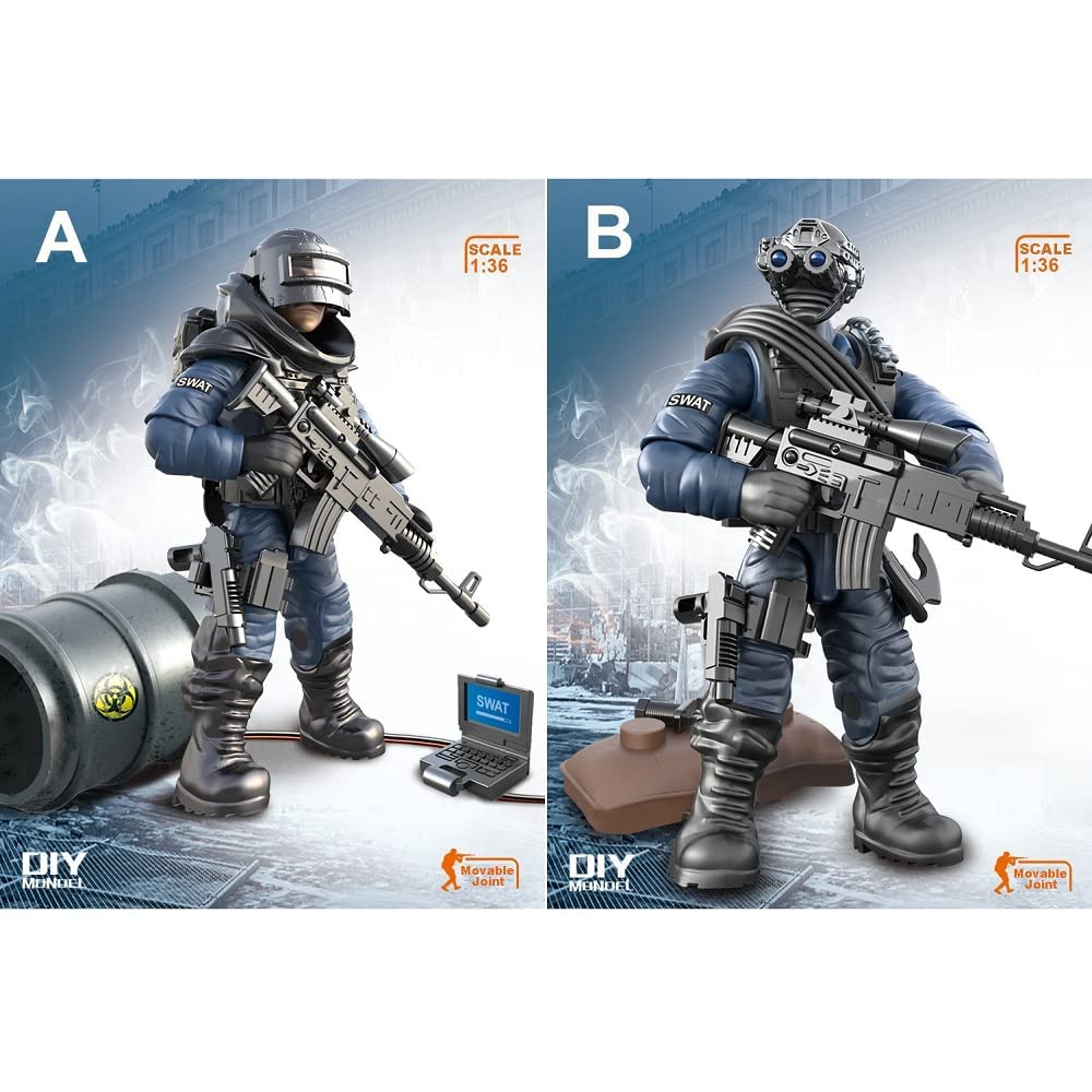 YEIBOBO ! Special Forces Mini Military Action Figure with  and Accessories (Lightning SWAT Team XJ-9902)