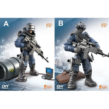 YEIBOBO ! Special Forces Mini Military Action Figure with  and Accessories (Lightning SWAT Team XJ-9902)