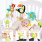 Koty Baby Stroller Arch Toy With Teether, Rattle, Crinkle Sound, Mirror & Music Box, Newborns Sensory Activity Carrier Take-Along Toy, Adjustable For Bouncers, Car Seat & Pram 0M+(Deer)