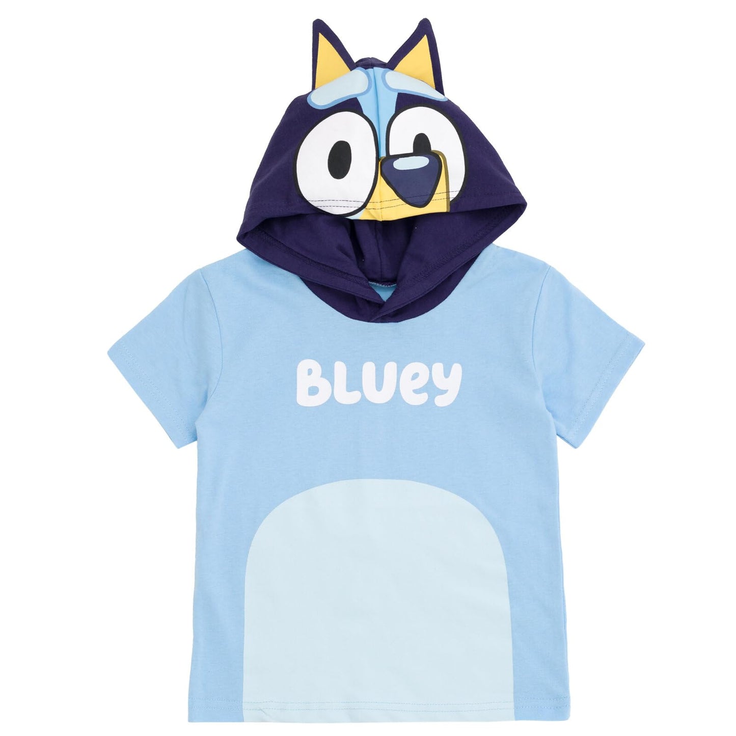 Bluey Little Boys Hooded Cosplay T-Shirt And French Terryshorts Outfit Set 7-8