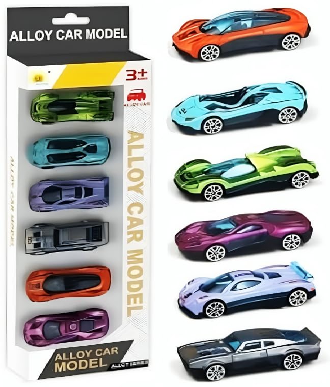 Galaxy Hi-Tech Model Alloy Vehicle Model Metal Cars 6 Pcs Vehicles, Car Play Set For Toddlers,Boys Die-Cast Car Set, Birthday De