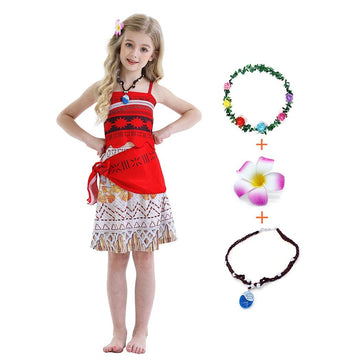 Wonderbabe Adventure Costume For Girls Princess Dress Up 2 Pieces Outfits Fancy Birthday Christmas Cosplay Costume With Necklace