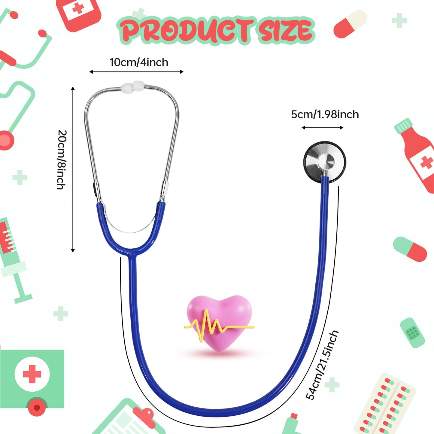 Kids Stethoscope Toy, Real Working Nursing Stethoscope for Kids, Play Doctor Toy for Toddler, Girls Boys Doctor Nurse Cosplay Co