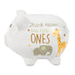 Baby Essentials Piggy Bank - Ceramic, Thank Heaven Animals Design, Model 3164, Perfect for Boys & Girls