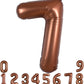 Toniful 40 Inch Coffee Brown Large Numbers Balloon 0-9 Birthday Party Decorations,Big Chocolate Number 7 Foil Balloon Digital 7