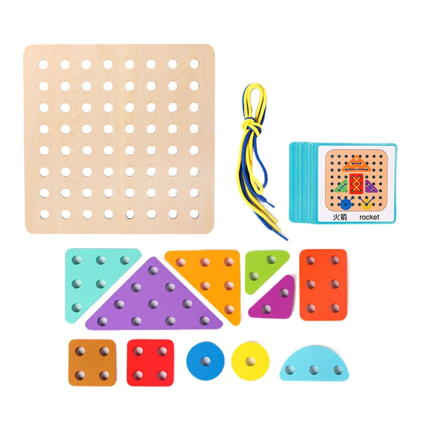 Styleheaven Wooden Lacing Threading Toy Montessori For Children Girls Boys Birthday Gift