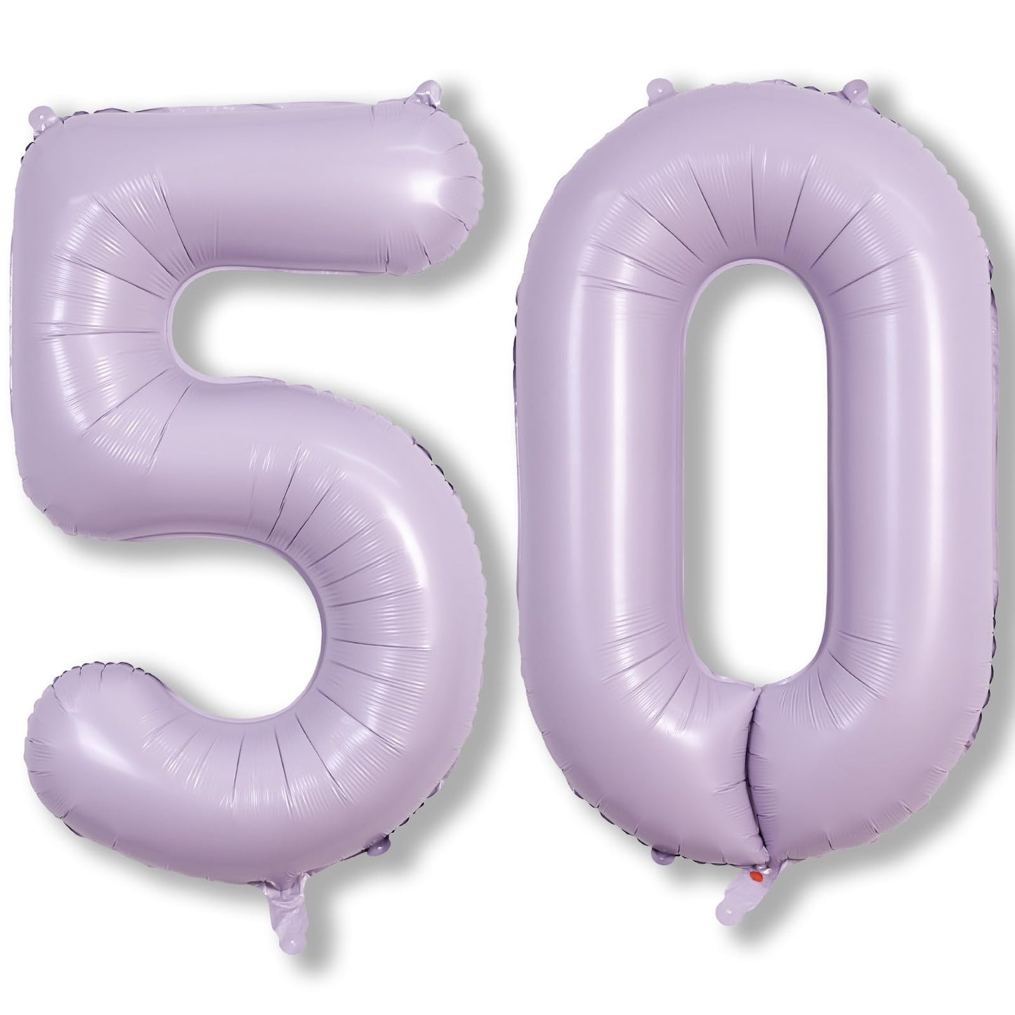 50Th Birthday Balloons Pastel Purple For Women, 40 Inch Giant Light Purple Mylar Foil Number 50 Helium Balloons Self Inflating,