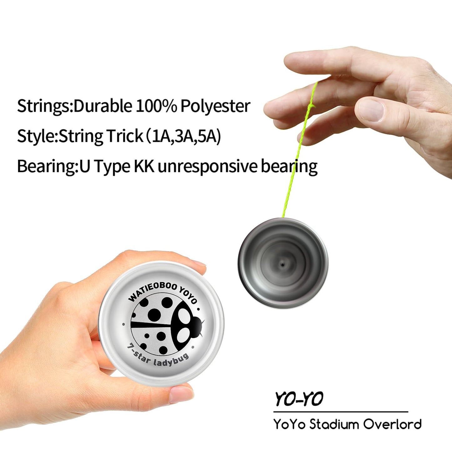 Watieoboo Metal Yoyo Professional,Unresponsive Yoyo For Kids Beginners, Adults Intermediate-Advanced Players With Yoyo String Pr