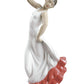 Nao Spanish Art (White-Red). Porcelain Flamenco Figure.