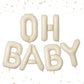 Biapian 40 Inch Oh Baby Letter Balloons, Big Beige Baby Foil Balloons, 6 Pcs Giant Alphabet Large Balloon Neutral Oh Baby Balloo