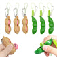Ganjiang 6PCS Squeeze Bean Keychain Fidget Toys Pack for Both Children and mature-themed (3pcs Pea & 3pcs Peanut)