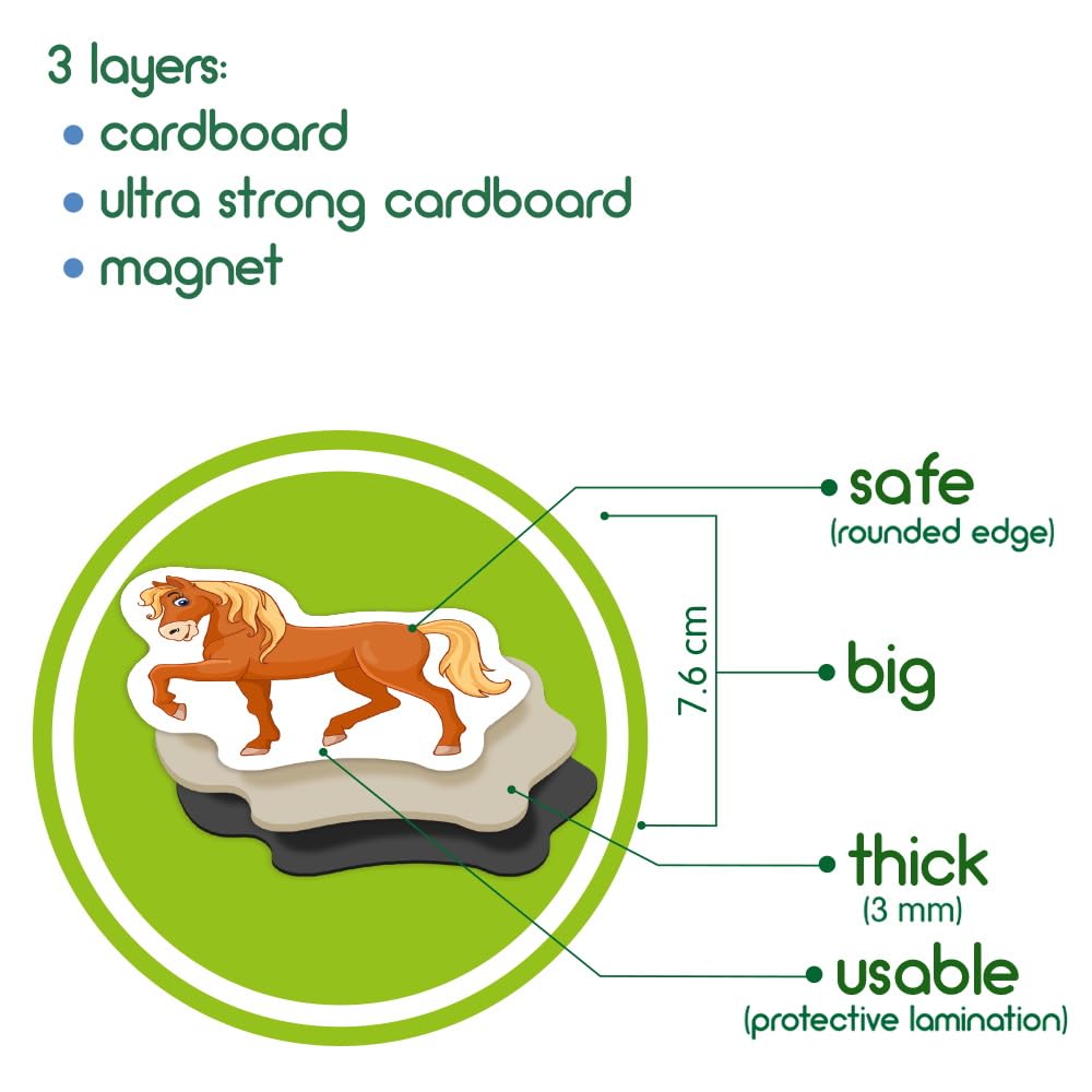 21 Fridge Magnets For Toddlers Magdum - Farm Family Kids Magnets For Fridge - Toddler Magnets For Refrigerator - Magnetic Animal